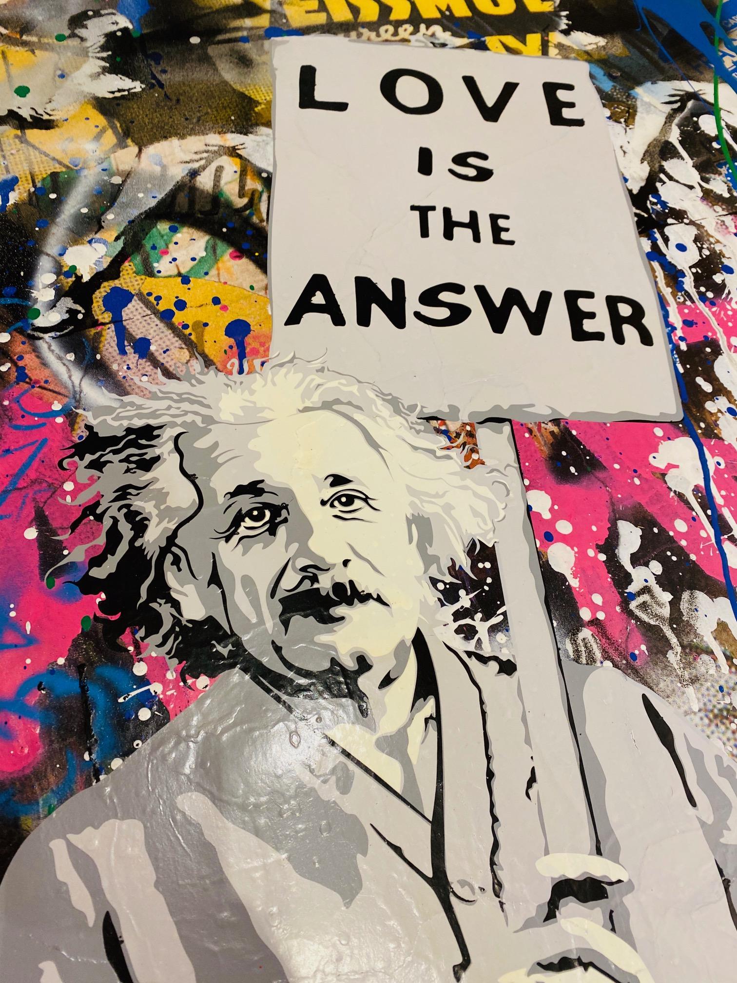 Einstein - Love is the answer - Street Art Painting by Mr. Brainwash