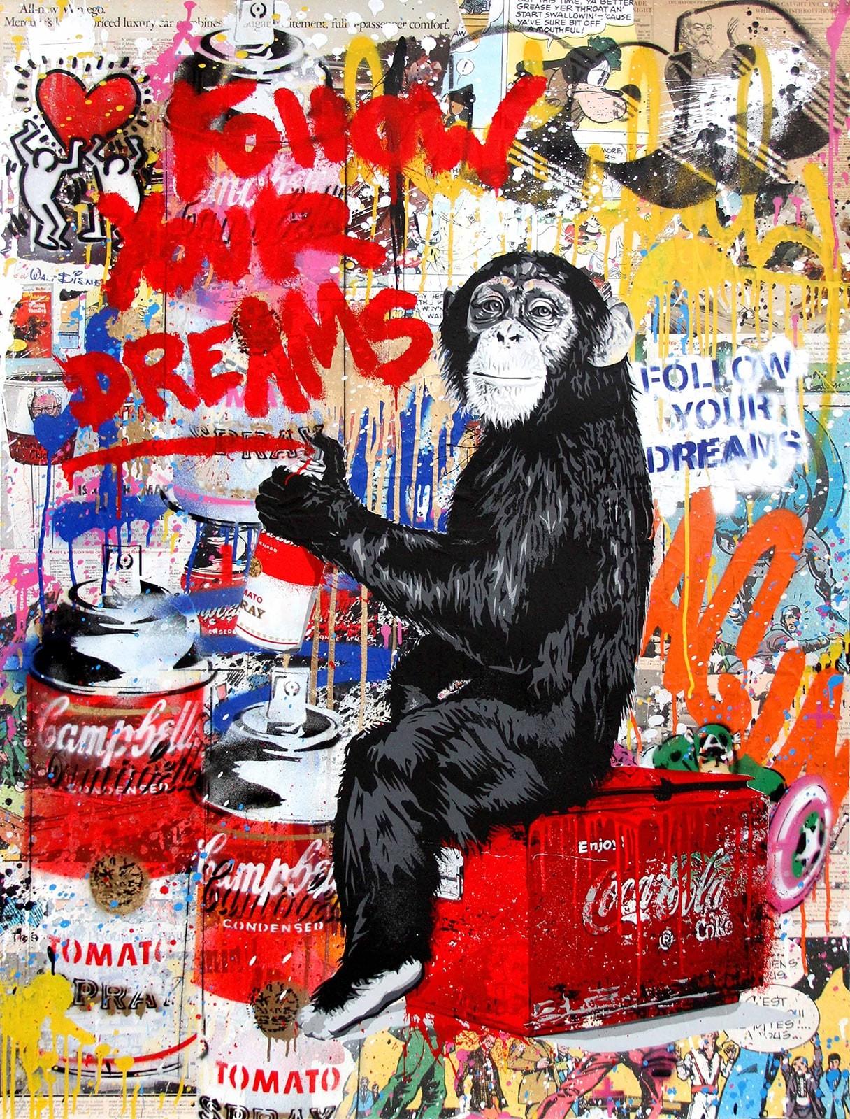Every Day Life Follow Your Dreams - Mixed Media Art by Mr. Brainwash