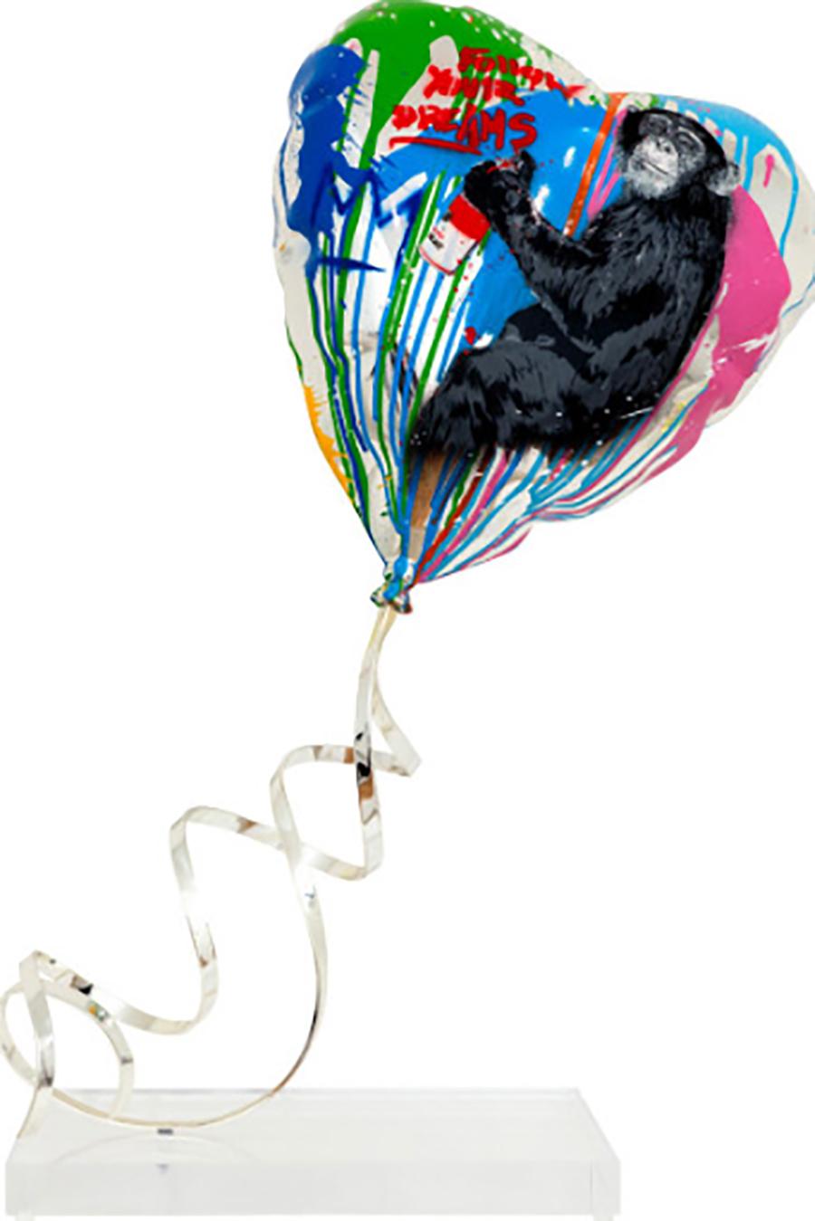 Flying Balloon Heart - Mixed Media Art by Mr. Brainwash