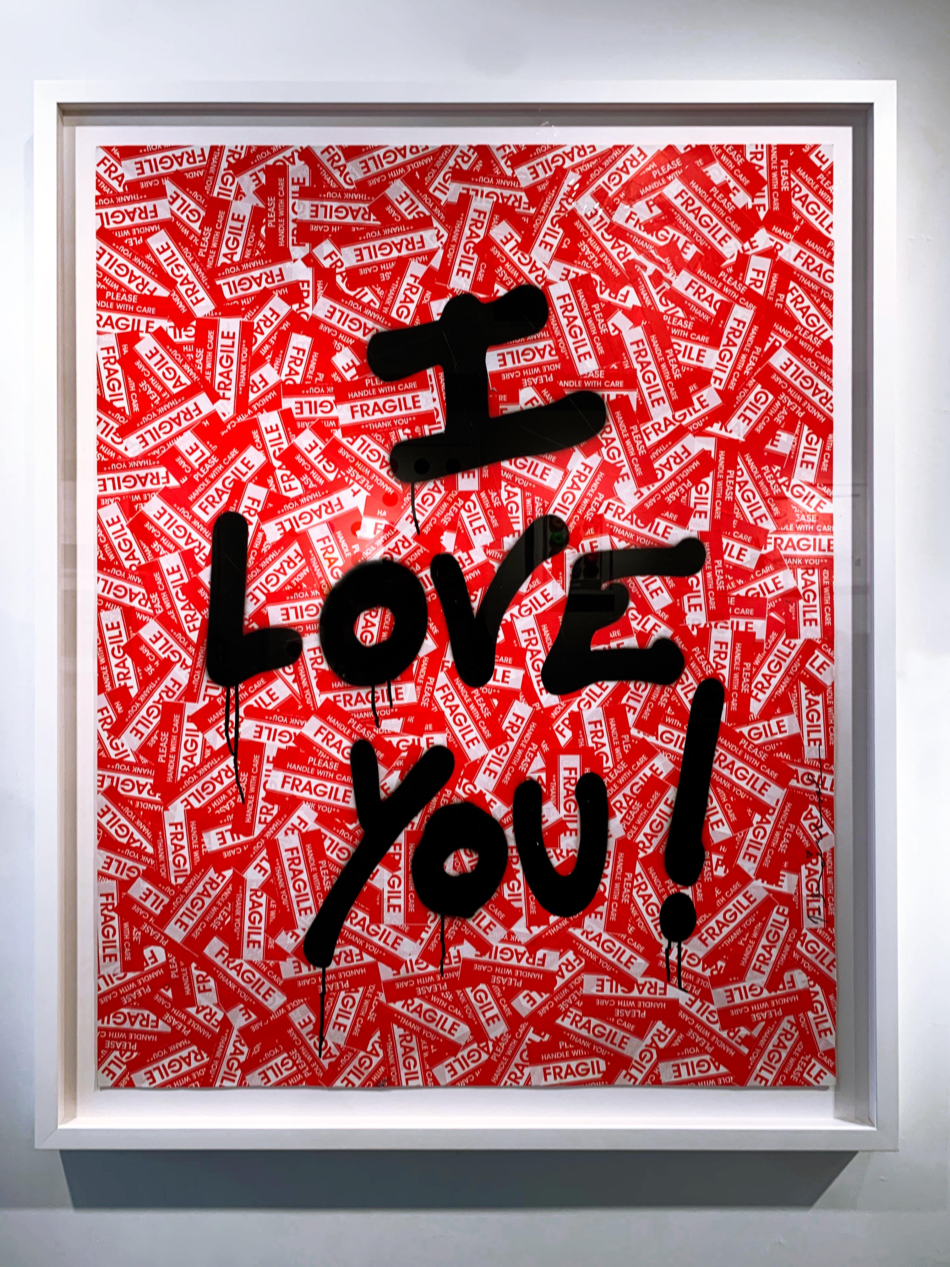 « I Love You! - Art urbain Mixed Media Art par Mr. Brainwash