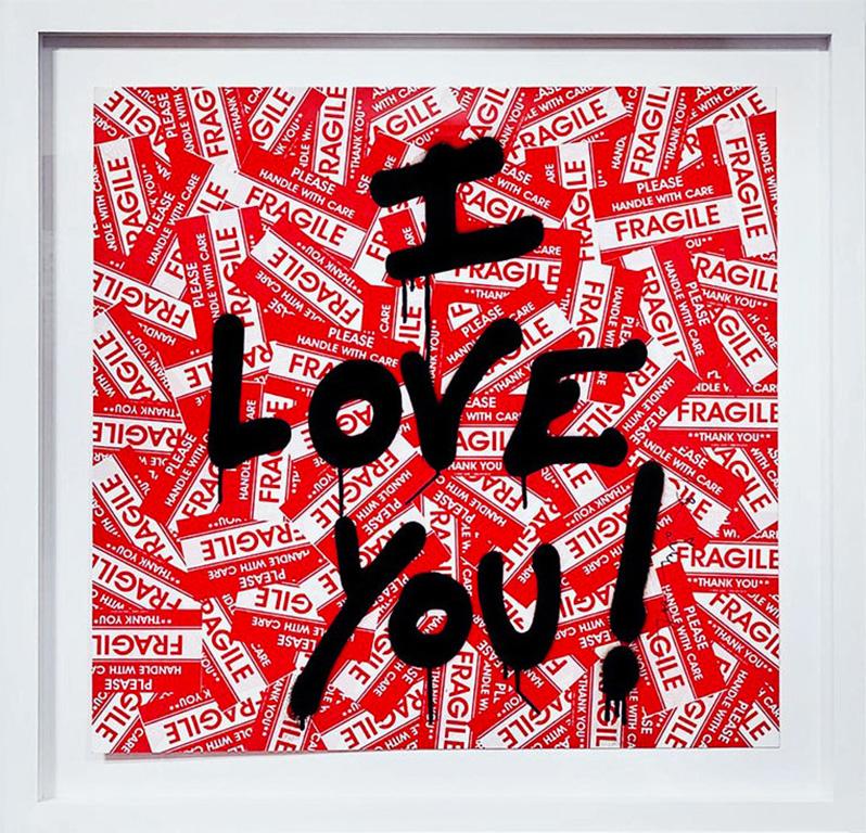 I Love You (Je t
aime) - Mixed Media Art de Mr. Brainwash