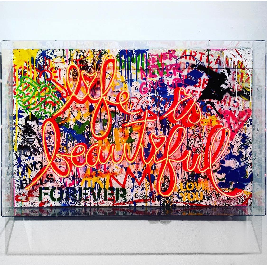 « Life is a Comic Book » - Art urbain Mixed Media Art par Mr. Brainwash
