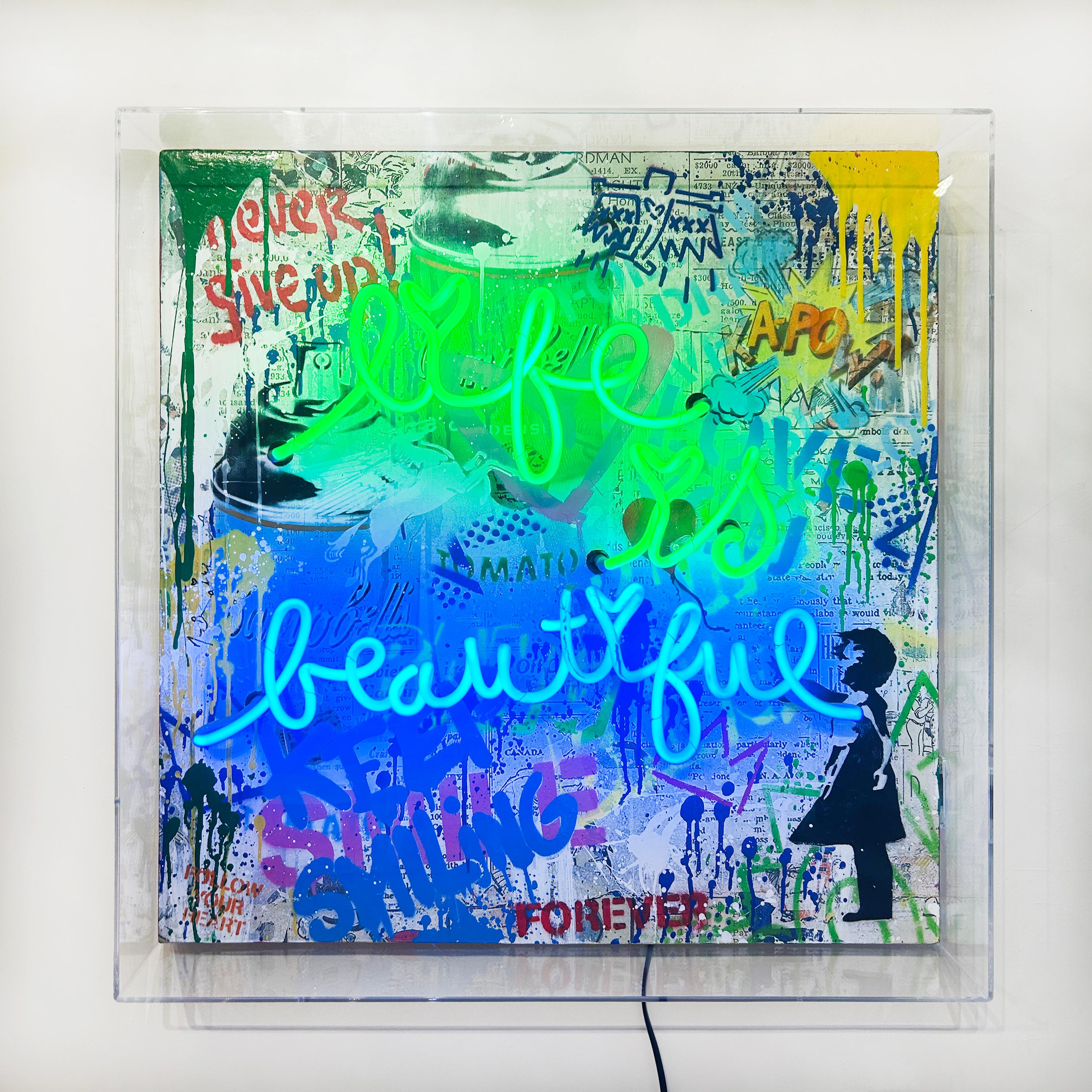 La vie est belle - Art urbain Mixed Media Art par Mr. Brainwash