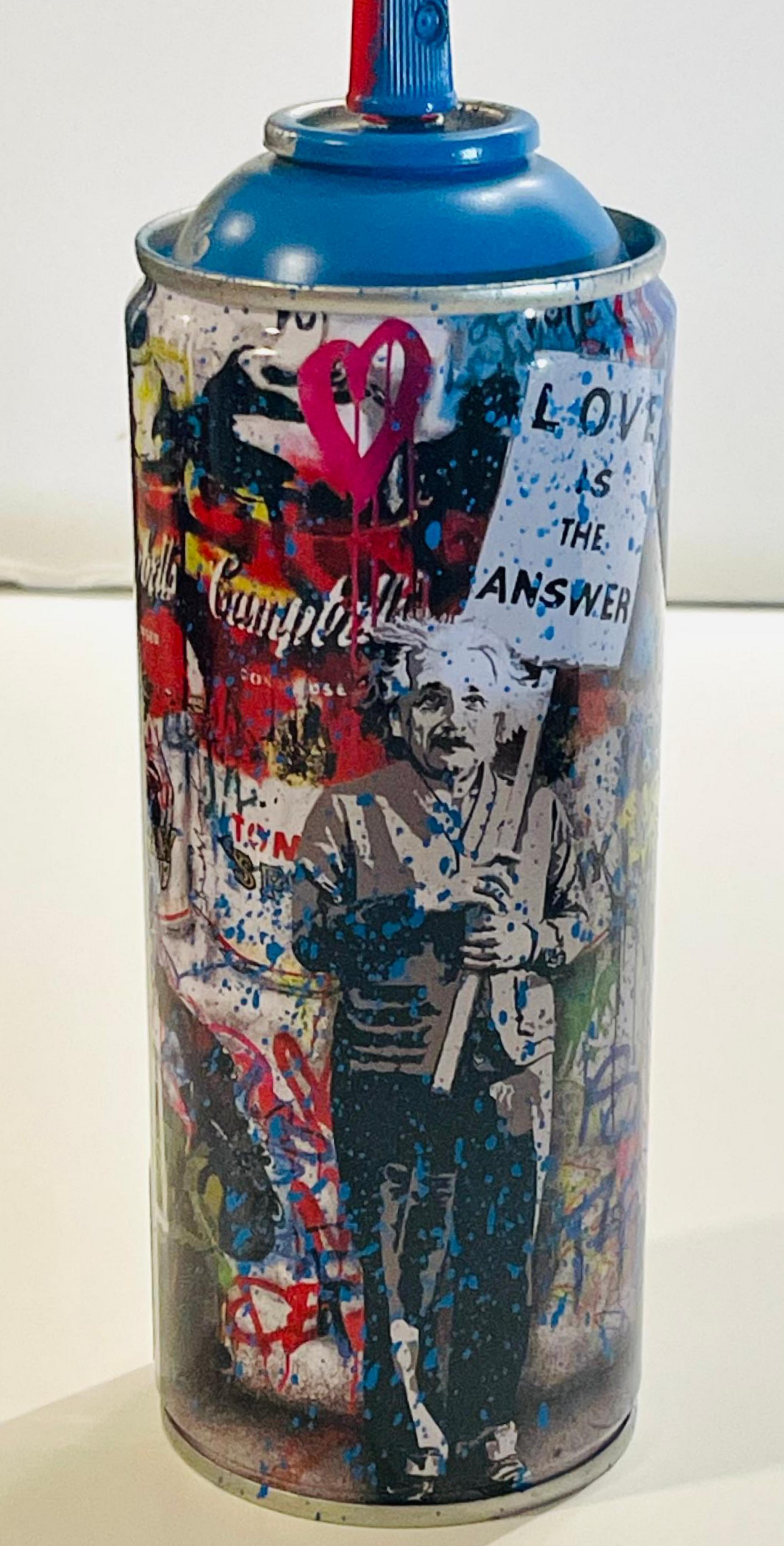 Love is the Answer Limited Edition hand numbered spray can with thumbprint + box For Sale 2