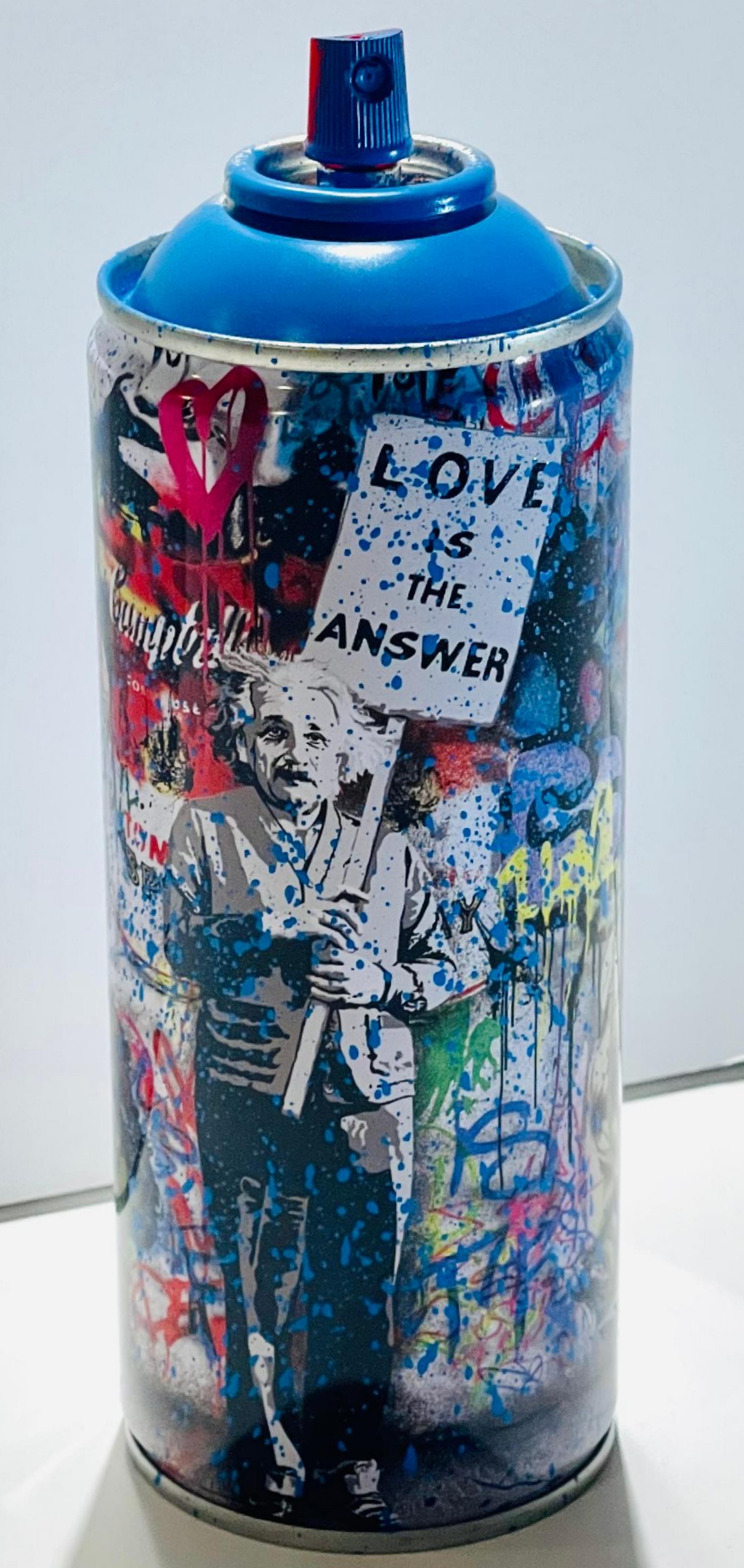 Love is the Answer Limited Edition hand numbered spray can with thumbprint + box - Art by Mr. Brainwash