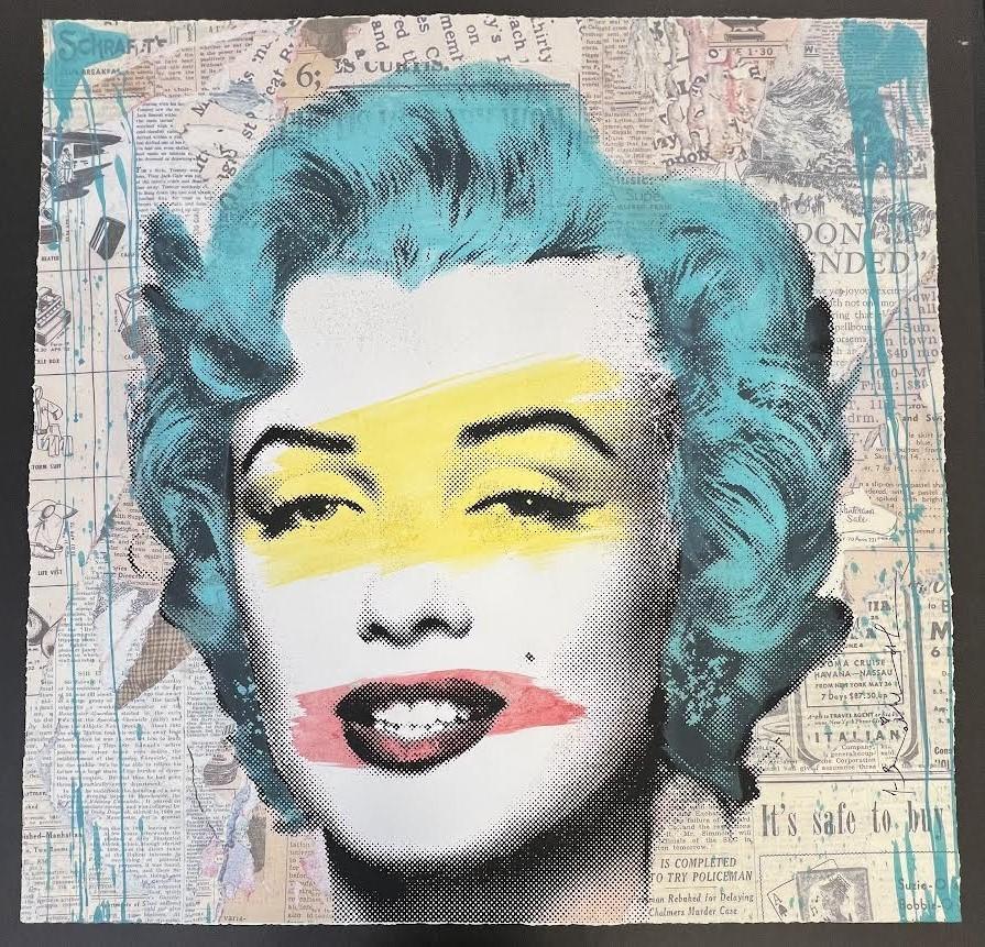 Marilyn Monroe, 2017 - Unique one of a kind - Mixed Media Art by Mr. Brainwash