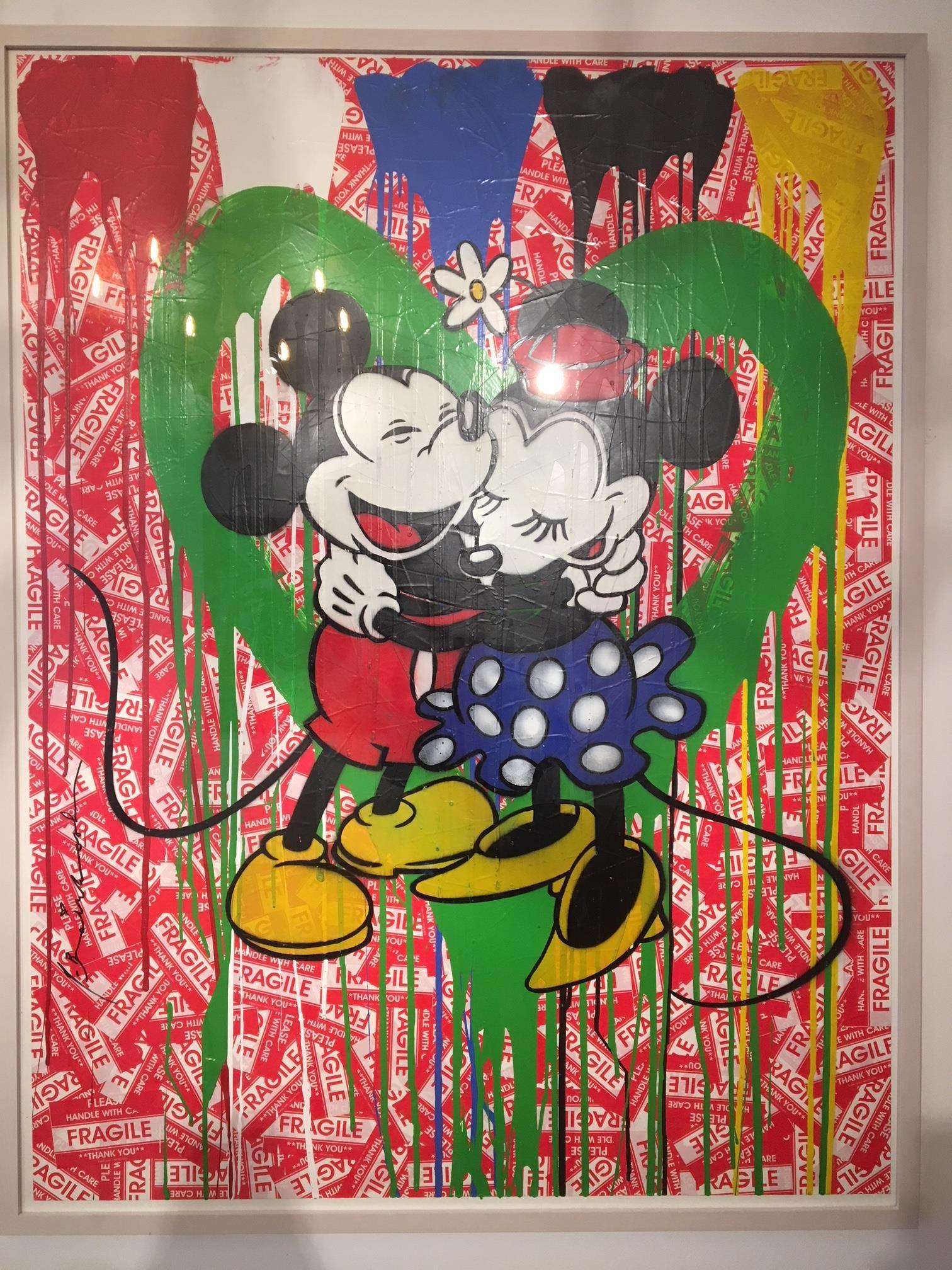 Mickey & Minnie (FRAGILE) - Mixed Media Art by Mr. Brainwash