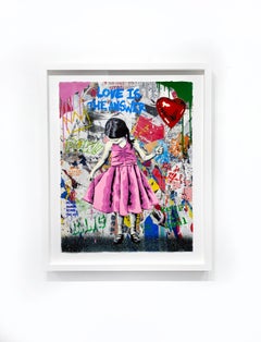 Mr. Brainwash "Beautiful Girl" Unique Mixed Media on paper