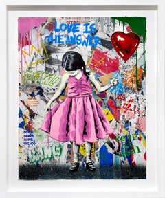 Mr. Brainwash "Beautiful Girl" Unique Mixed Media on paper