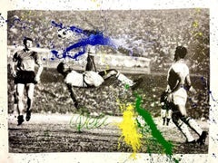MR. BRAINWASH 'THE KING PELE - 2016' SCREENPRINT, SPRAY PAINT & ACRYLIC
