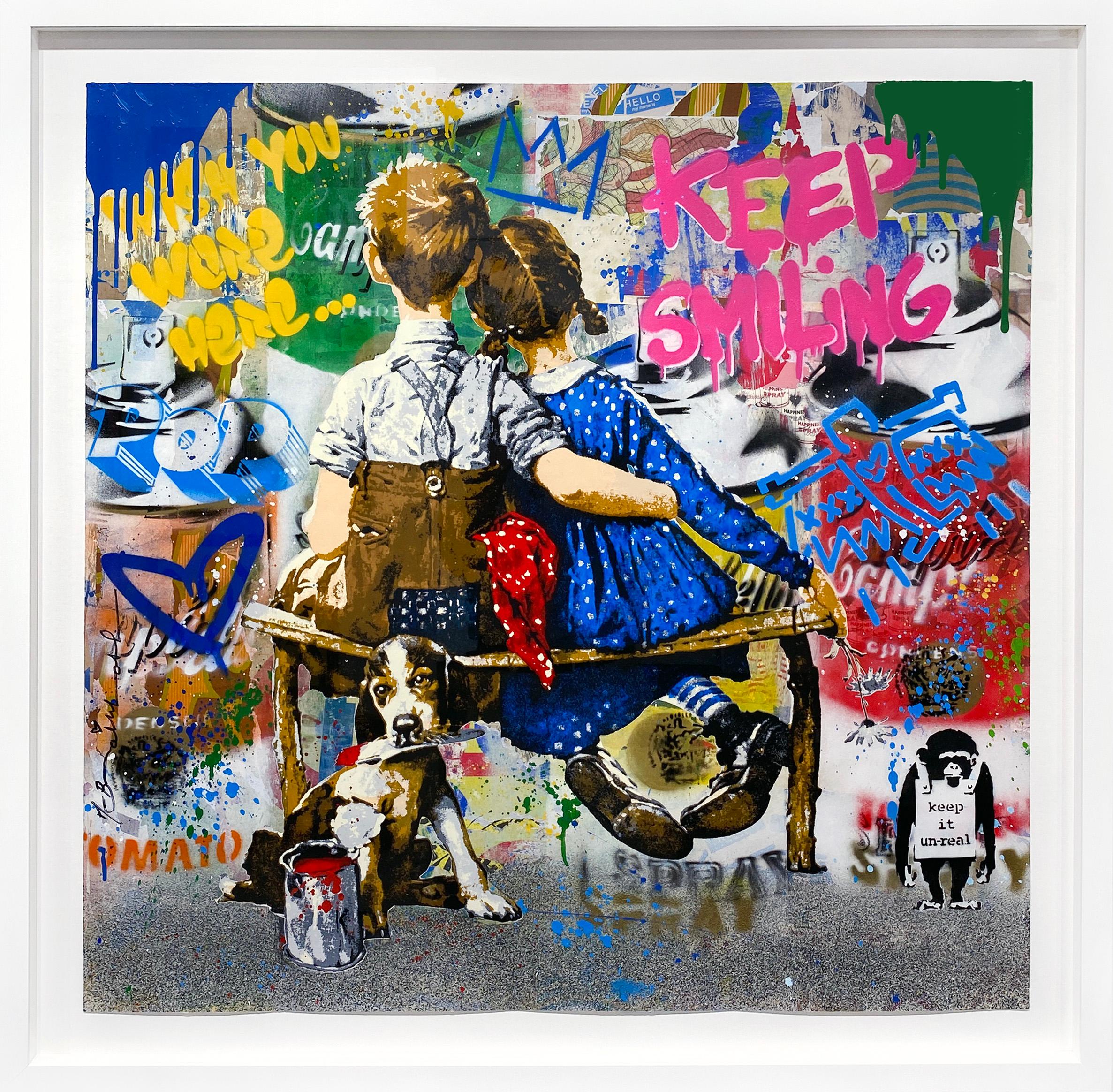 Mr. Brainwash "Work Well Together" Technique mixte unique sur papier