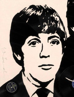 "The Beatles" broken vinyl records on canvas artwork by Mr. Brainwash