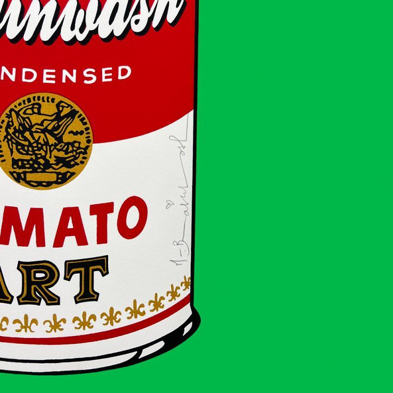 Paravent Tomato Pop (vert) encadré en édition limitée en soie polie à la main - Contemporain Mixed Media Art par Mr. Brainwash