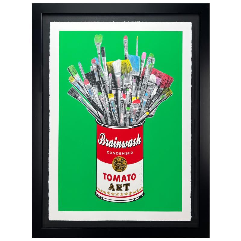 "Tomato Pop (Green)" Framed Limited Edition Hand-Finished Silk Screen - Mixed Media Art by Mr. Brainwash