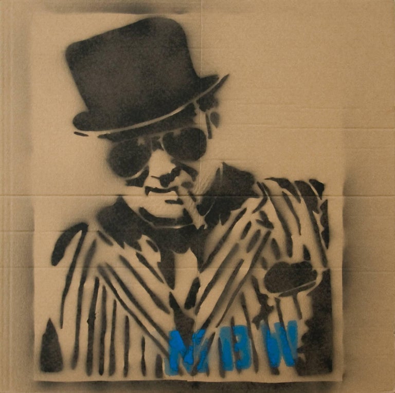 Mr. Brainwash Winston Churchill Stencil, Cardboard, Portrait