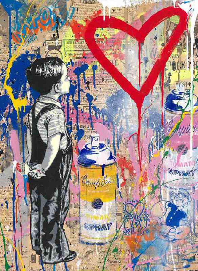 With All My Love – Mixed Media Art von Mr. Brainwash