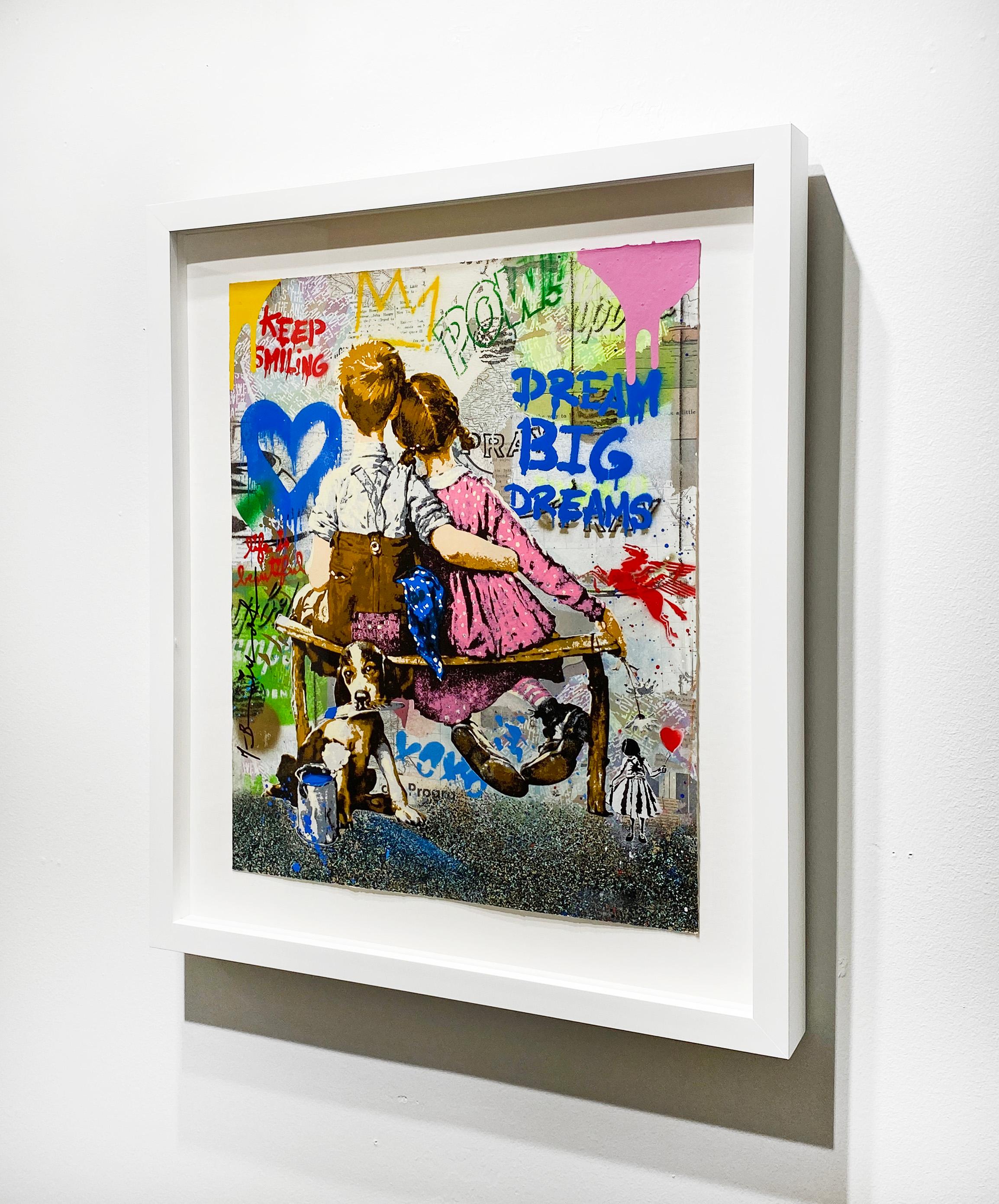 Artist:  Brainwash, Mr.
Title:  Work Well Together
Date:  2025
Medium:  Silkscreen and Mixed Media on Paper
Unframed Dimensions:  20