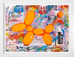 Peinture collage pop art "Balloon Dog", 2020