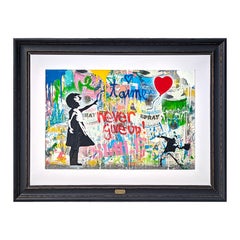 "Balloon Girl" Contemporary Banksy Graffiti Inspired Mixed Media Abstract