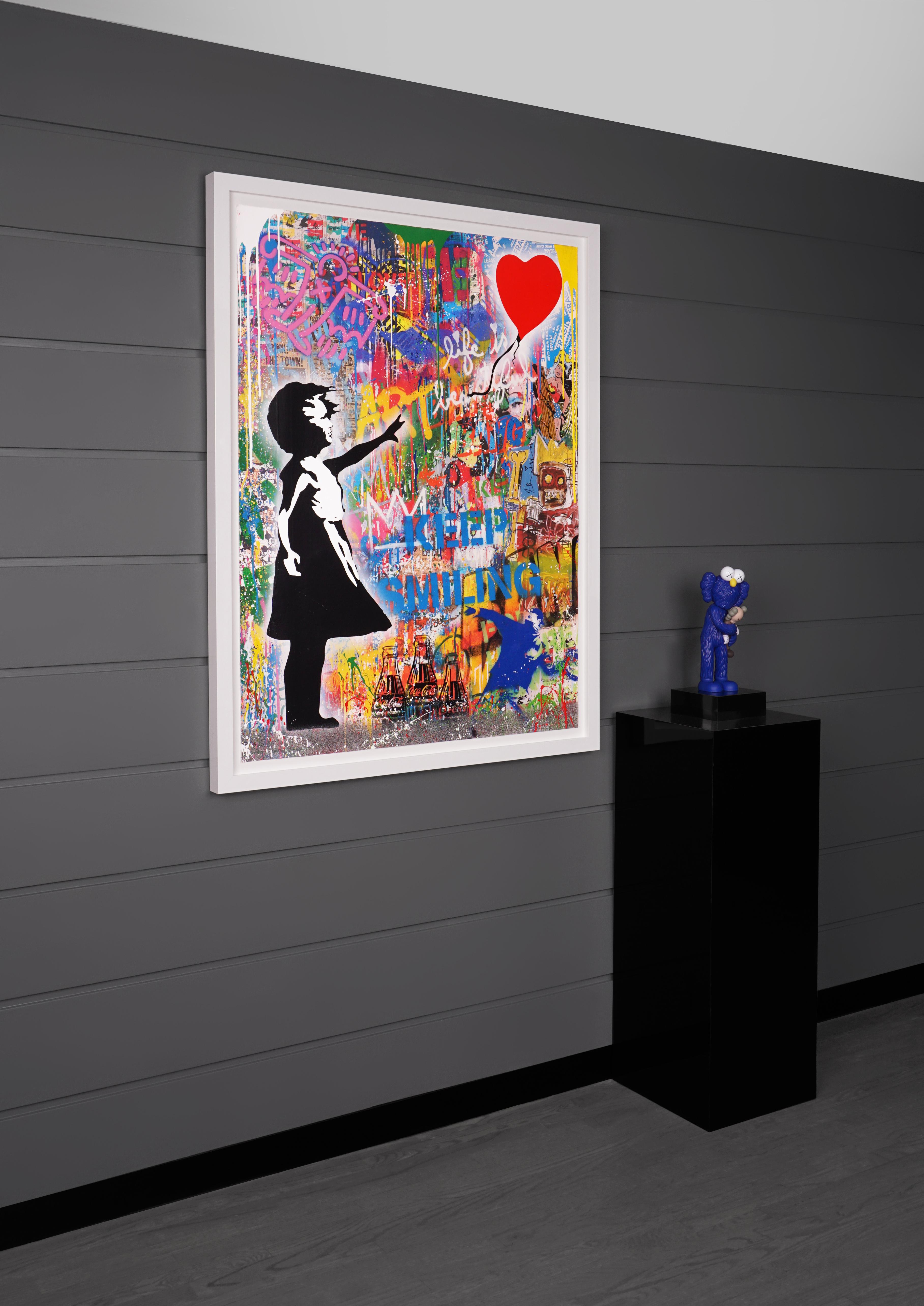 'Balloon Girl' Street Pop Art Painting, Unique, 2021 1