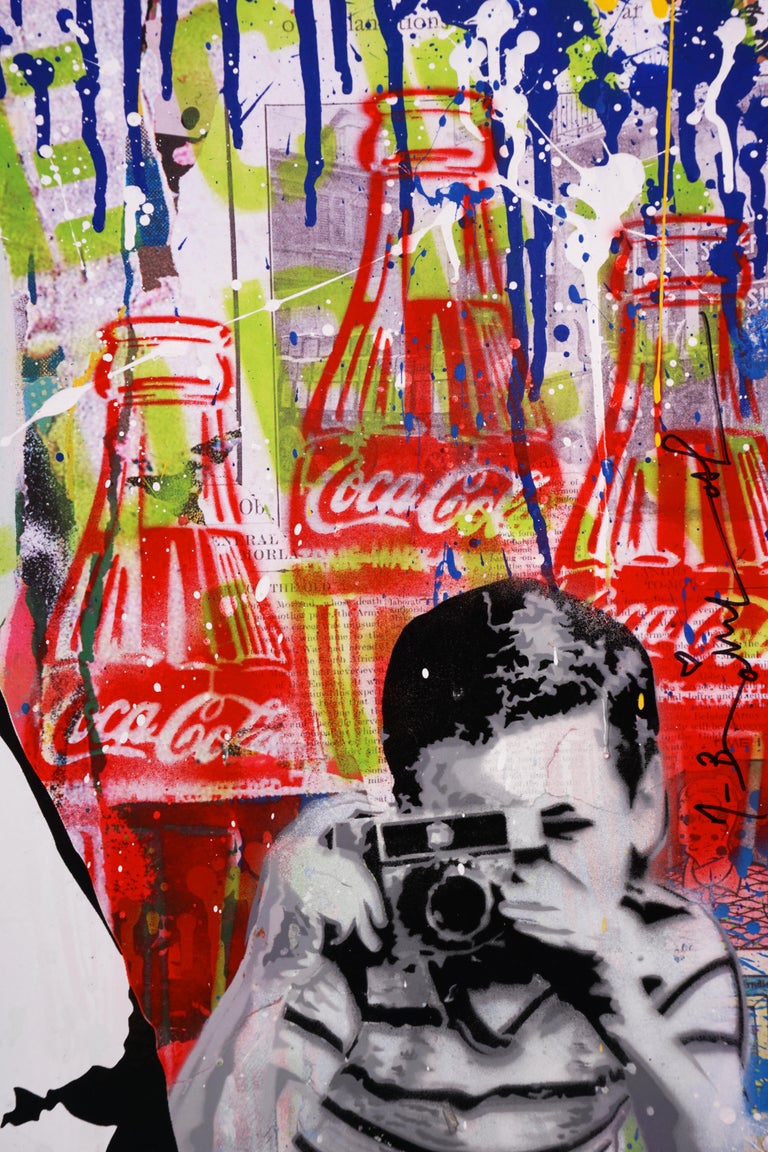 'Banksy Thrower II' Unique, Street Pop Art Painting, 2021 2