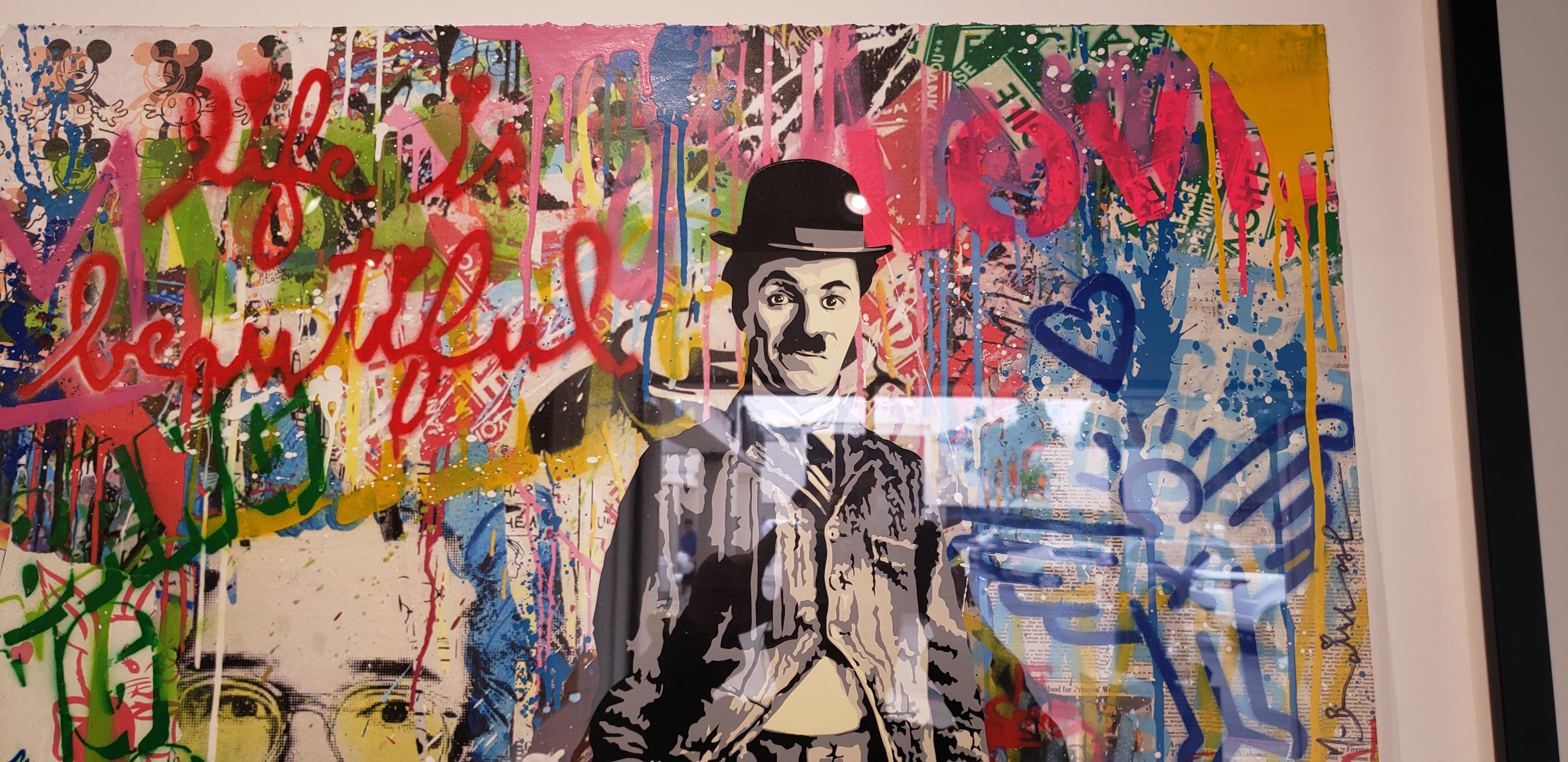 Chaplin - Contemporary Painting by Mr. Brainwash