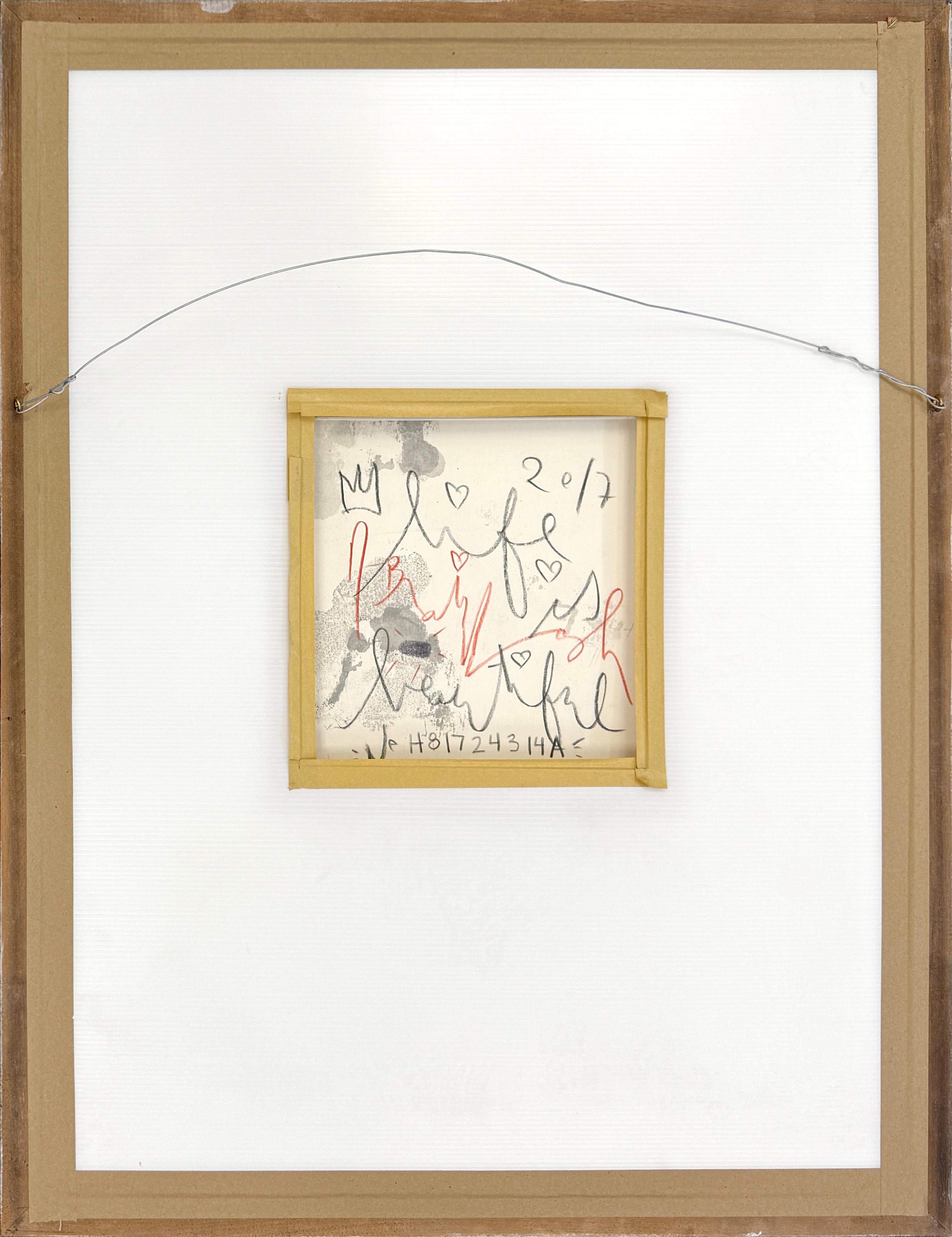 Siebdruck mit Schablone, Acryl- und Sprühfarbe auf Velinpapier.   Vorderseite handsigniert; verso signiert und datiert mit Studio-Katalognummer und Daumenabdruck.  Größe des Kunstwerks: 30 x 22 Zoll.  Rahmengröße: 39 x 30 Zoll.

Das Kunstwerk ist in