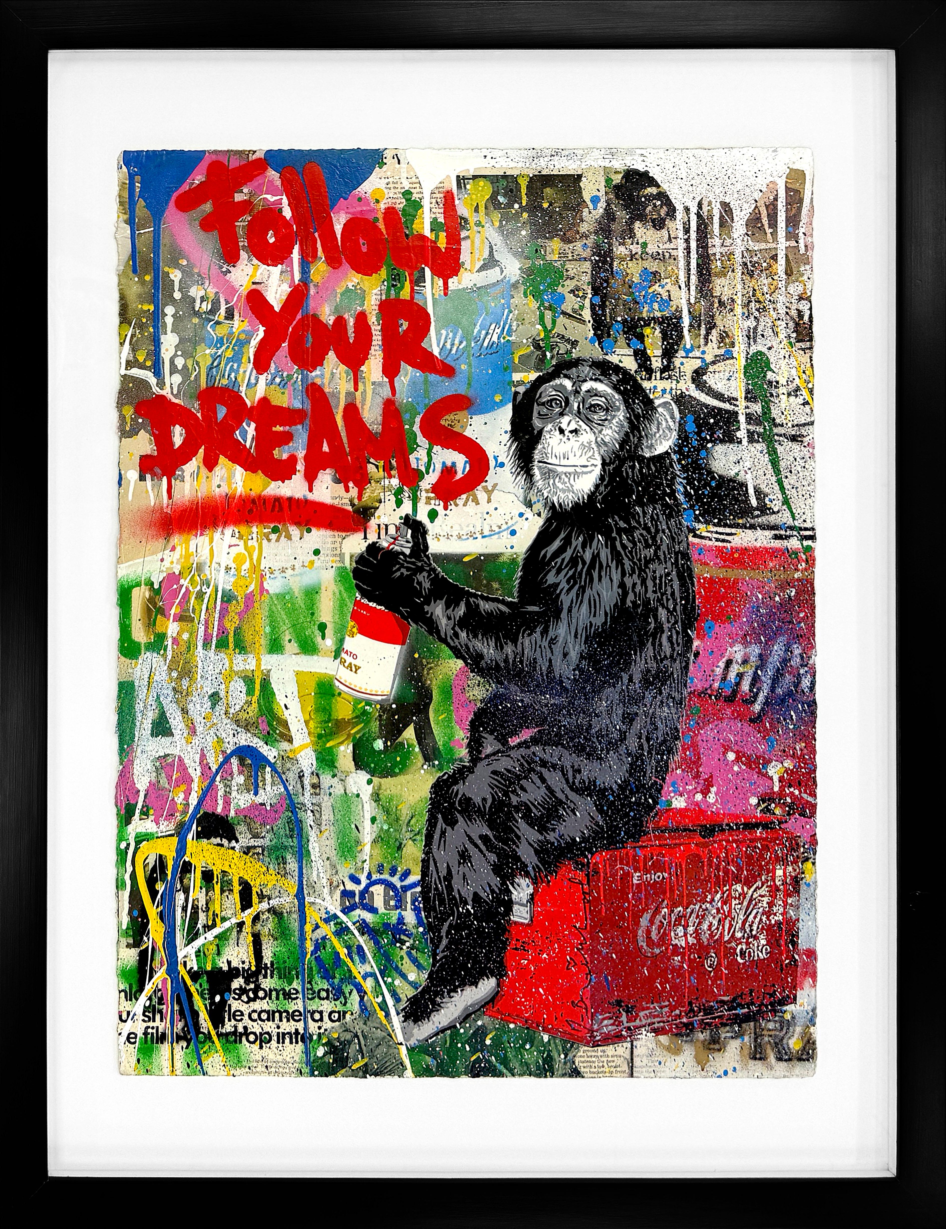 Everyday Life (Originalgemälde auf Papier) – Mixed Media Art von Mr. Brainwash