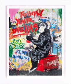 Sigue tus sueños - Sigue sonriendo" Pintura multimedia de arte callejero