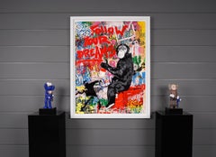 'Follow Your Dreams' Monkey, Unique, Street Pop Art Painting, 2021