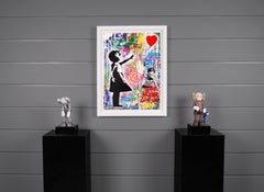 Mr. Brainwash, 'Balloon Girl' I Love You, Unique Painting, 2021