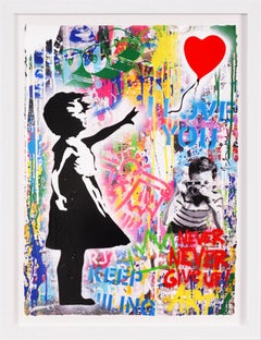 Mr. Brainwash, 'Balloon Girl' I Love You, Unique Painting, 2021