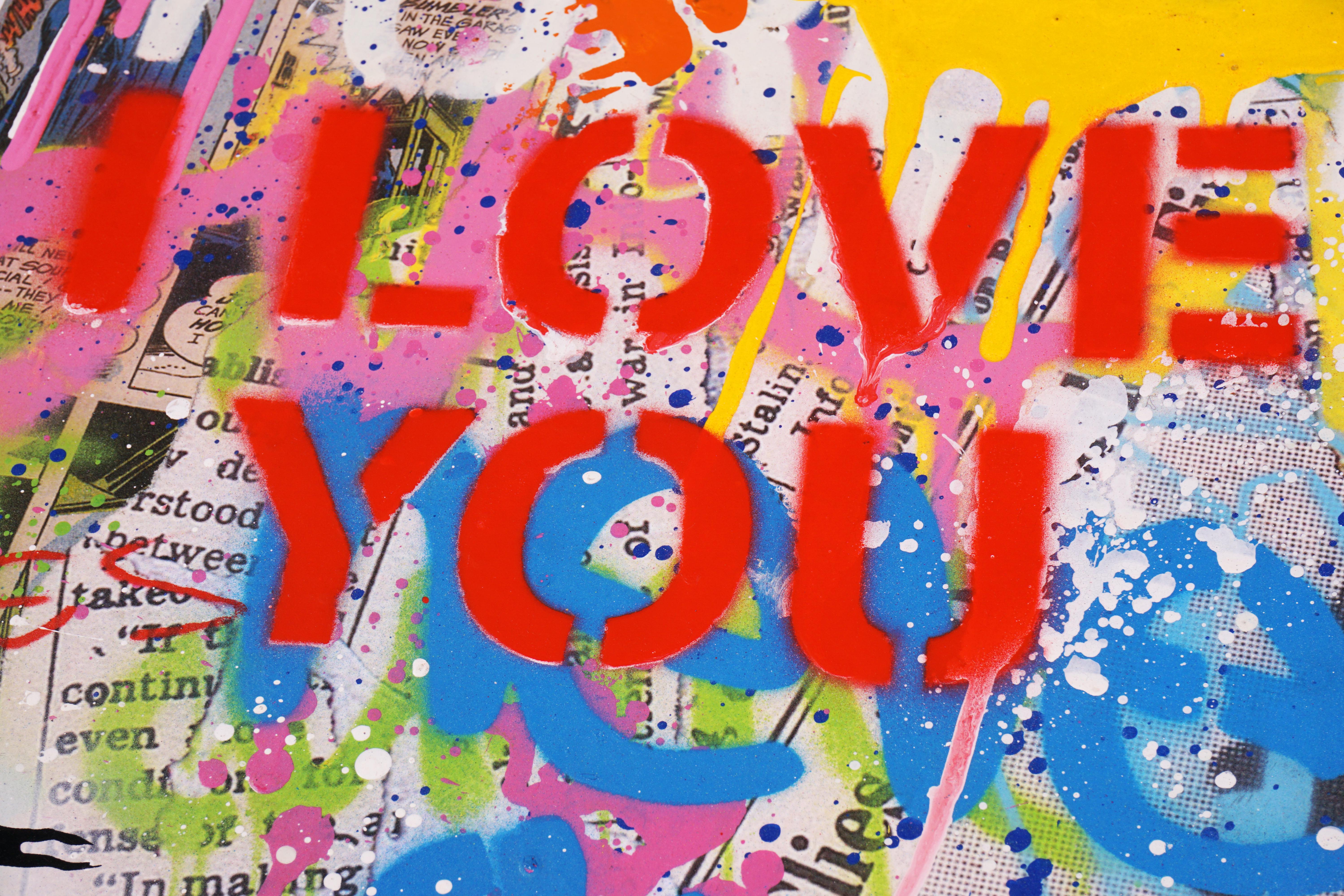 Mr. Brainwash, 'I Love You' Small Balloon Girl, Unique Painting, 2021 2