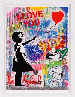 Mr. Brainwash, 'I Love You' Small Balloon Girl, Unique Painting, 2021
