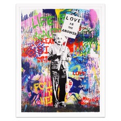Mr. Brainwash, 'Love Is The Answer' Einstein Street Art, Unique Painting, 2021