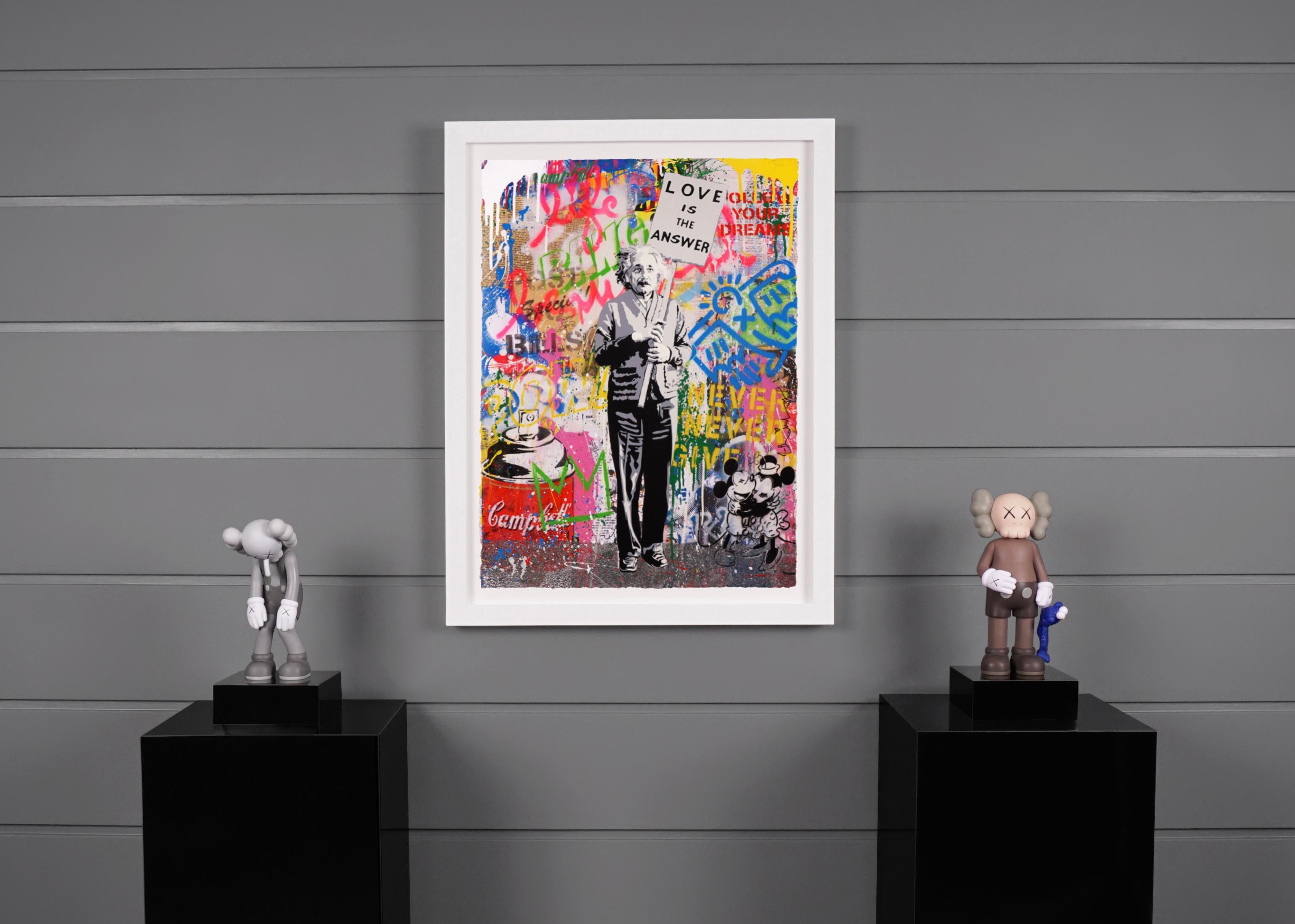 Mr. Brainwash, 'Love Is The Answer' Small Einstein, Unique Painting, 2021 1