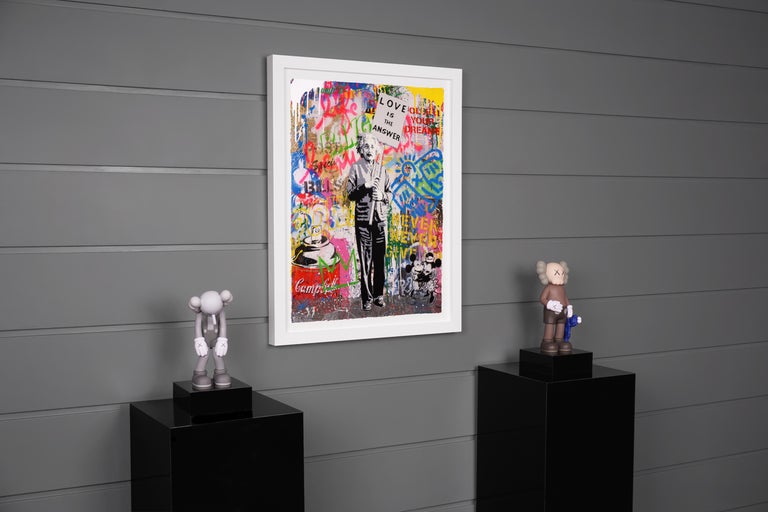 Mr. Brainwash, 'Love Is The Answer' Small Einstein, Unique Painting, 2021 For Sale 1
