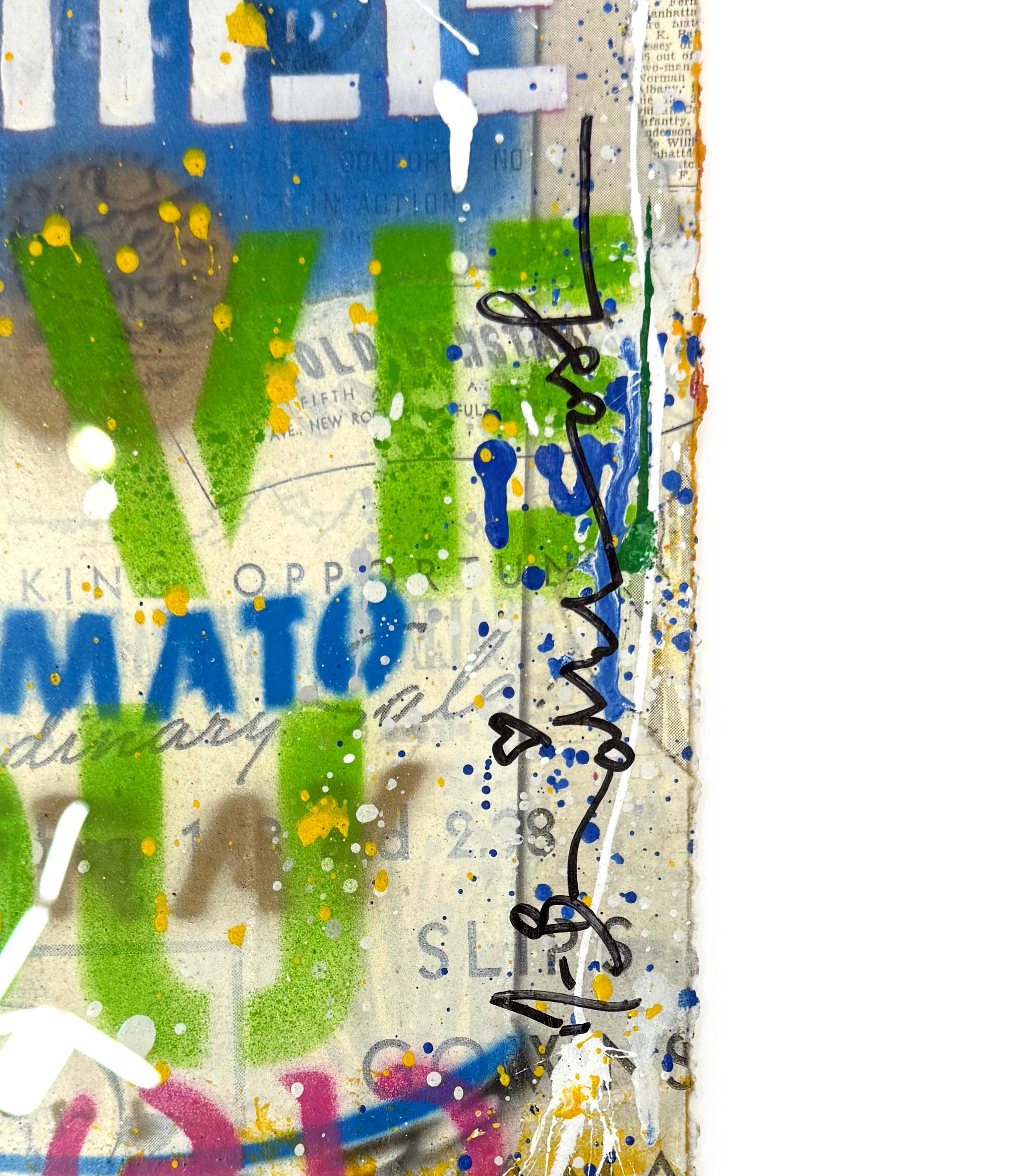 Smile (peinture originale sur papier) - Painting de Mr. Brainwash