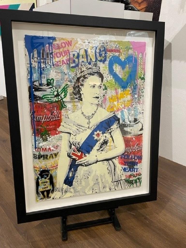 Mr. Brainwash’s style has been referred to as a “collision of street art and pop art”. He often juxtaposes cultural and contemporary icons (such as Marilyn Monroe and Kate Moss) and is greatly influenced by pop artists such as Andy Warhol and Keith