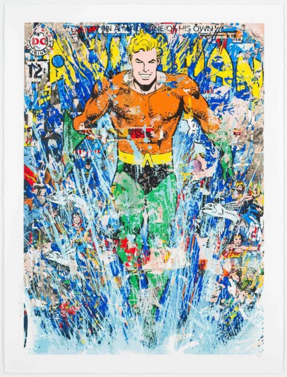 Mr. Brainwash Figurative Print - Aquaman