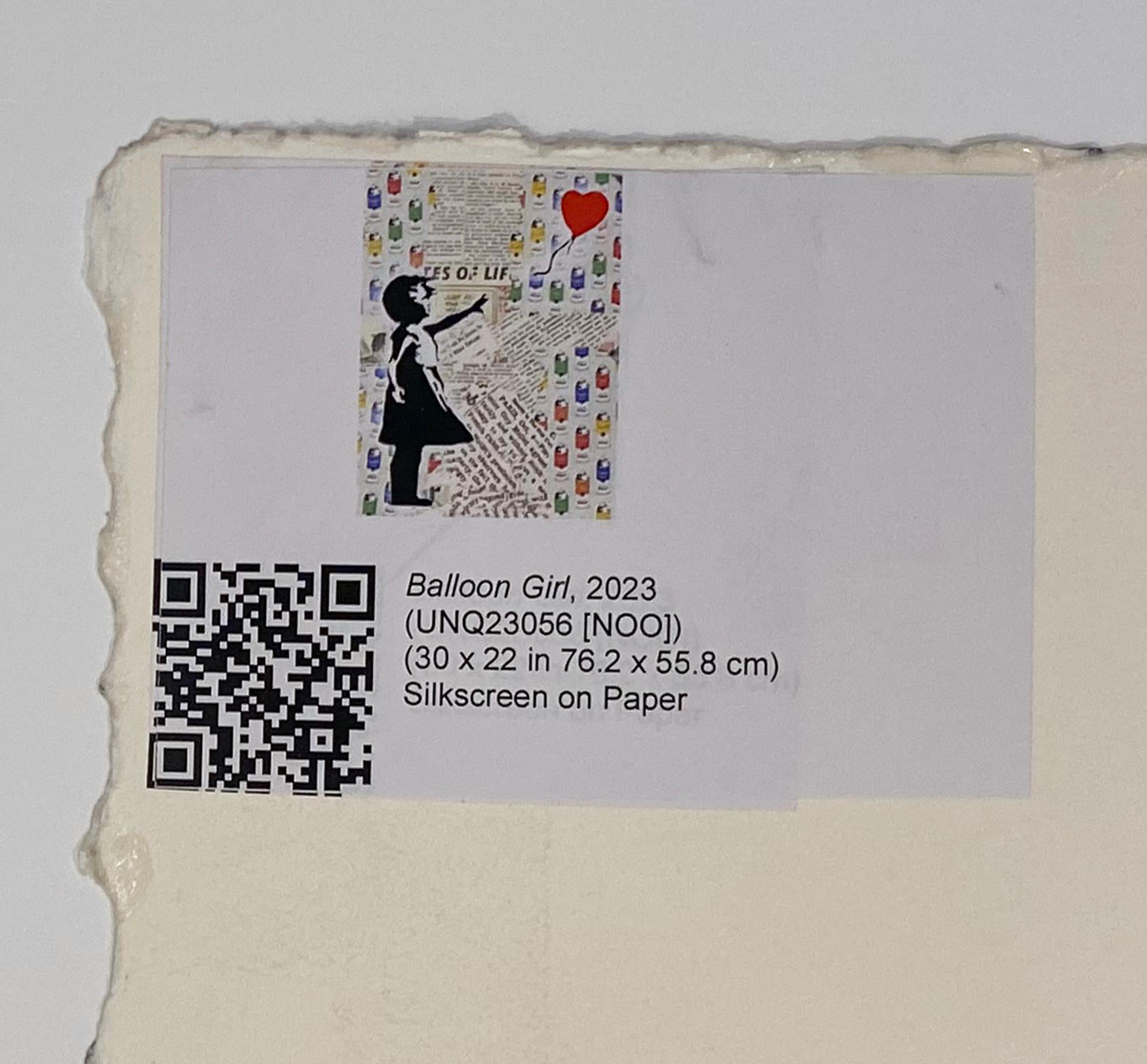 Artist: Mr. Brainwash
Title: Balloon Girl
Medium: Unique silkscreen on paper
Date: 2023
Edition: One of a kind
Frame Size: 36 3/4