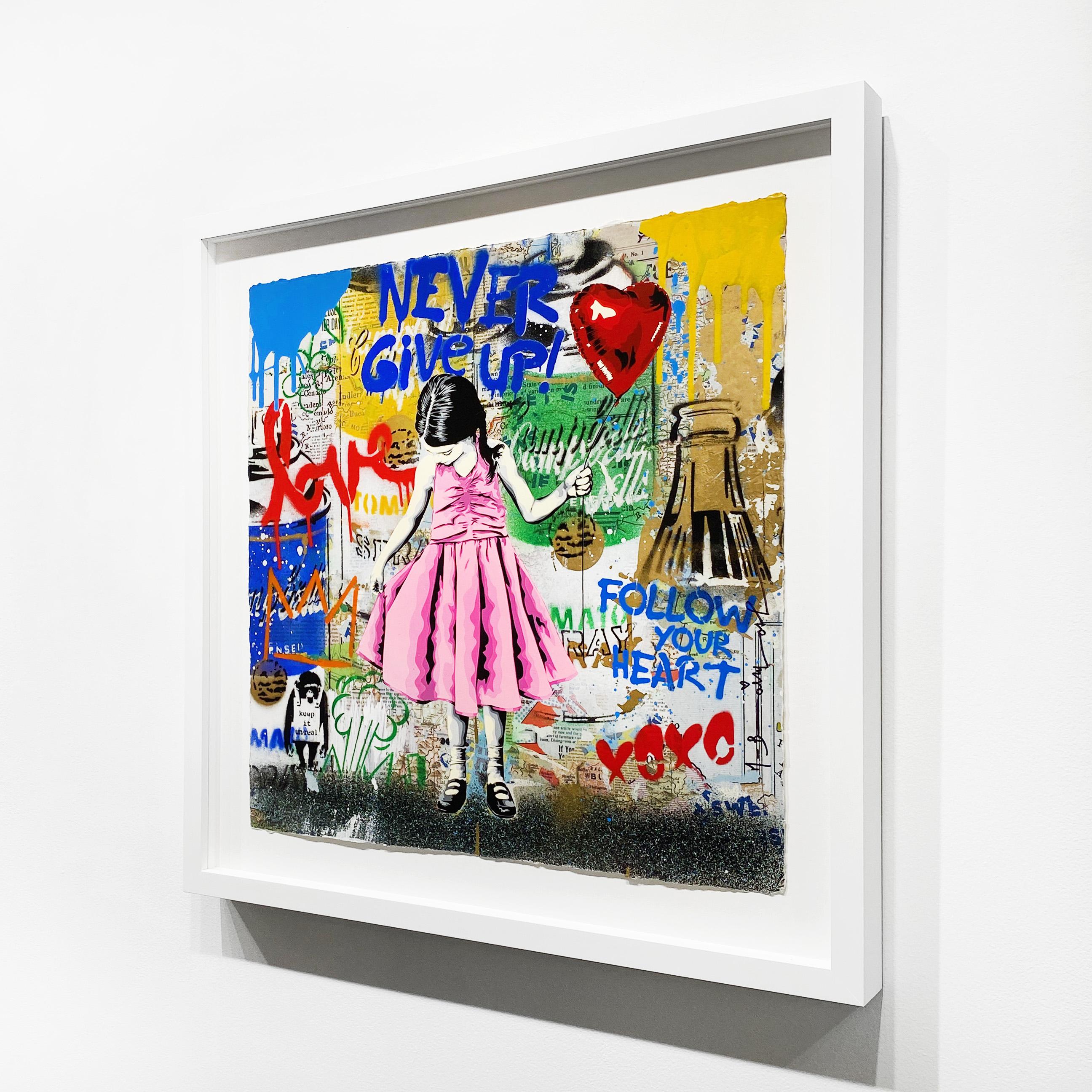 Belle fille - Beige Figurative Print par Mr. Brainwash