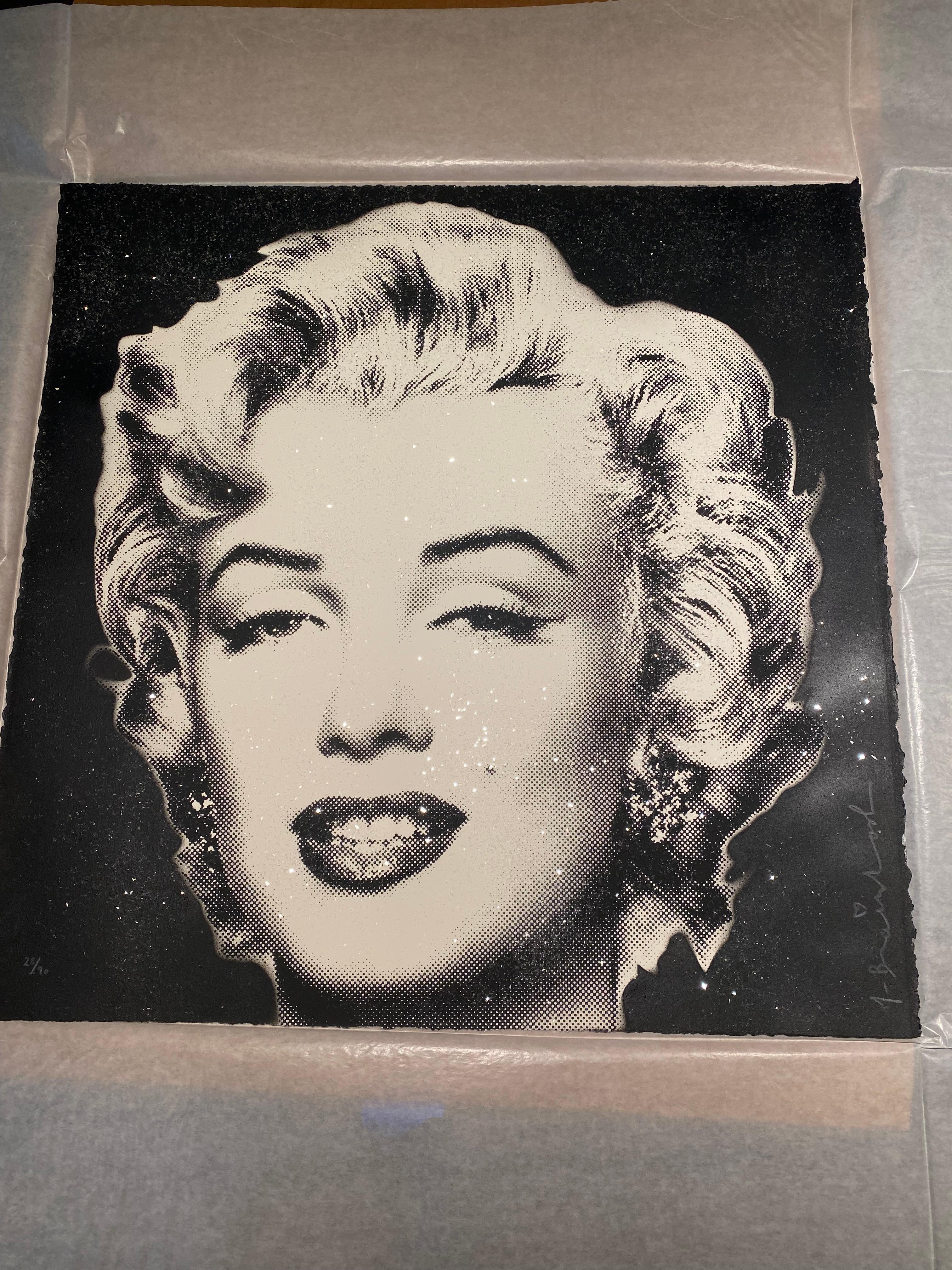 Marilyn Monroe, Diamond Girl Black - Print by Mr. Brainwash