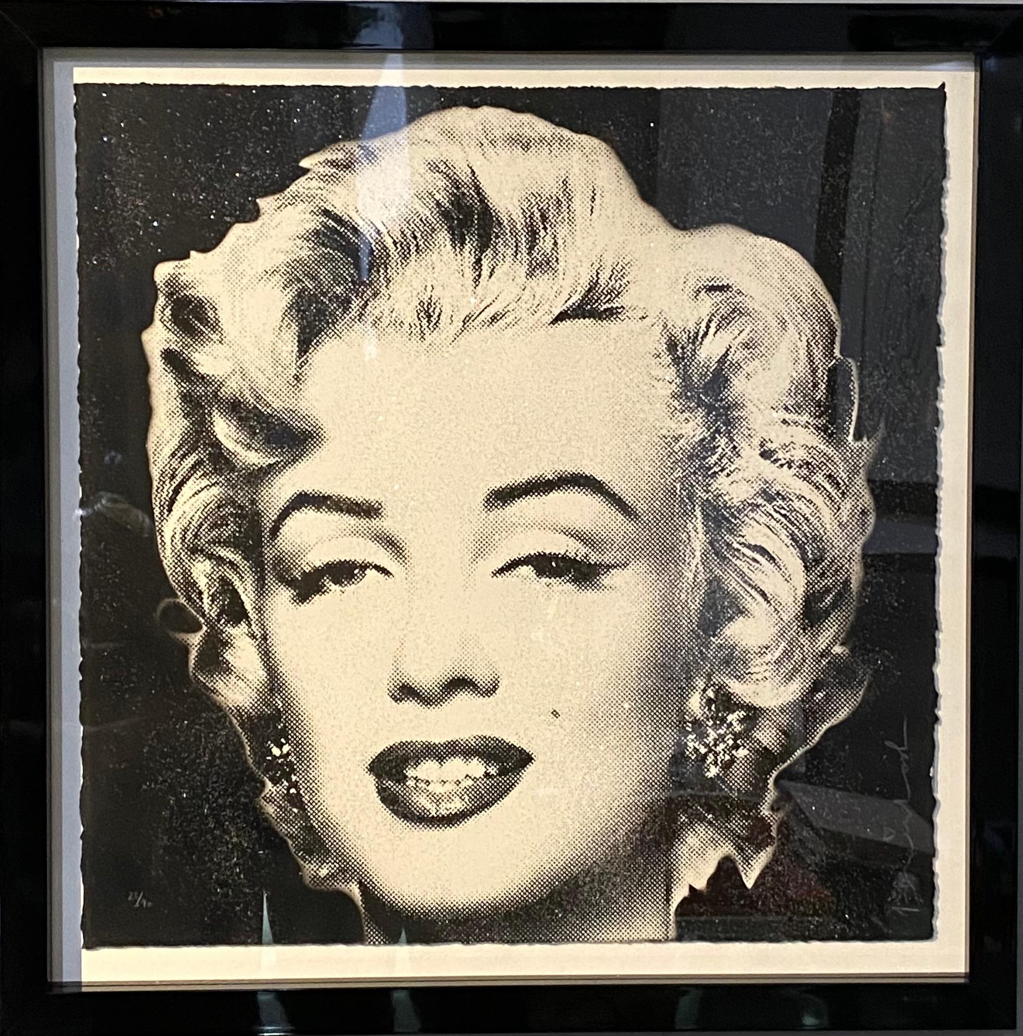 Mr. Brainwash Portrait Print - Marilyn Monroe, Diamond Girl Black