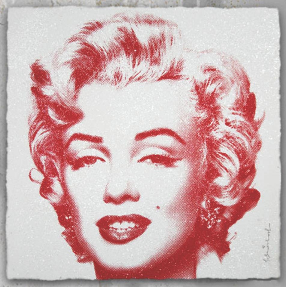 Mr. Brainwash Portrait Print - Marilyn Monroe, Diamond Girl Red