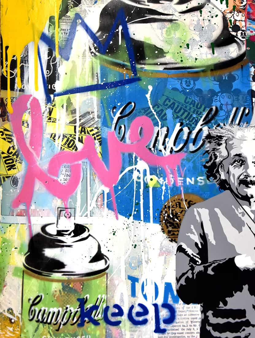 Einstein - Contemporain Print par Mr. Brainwash