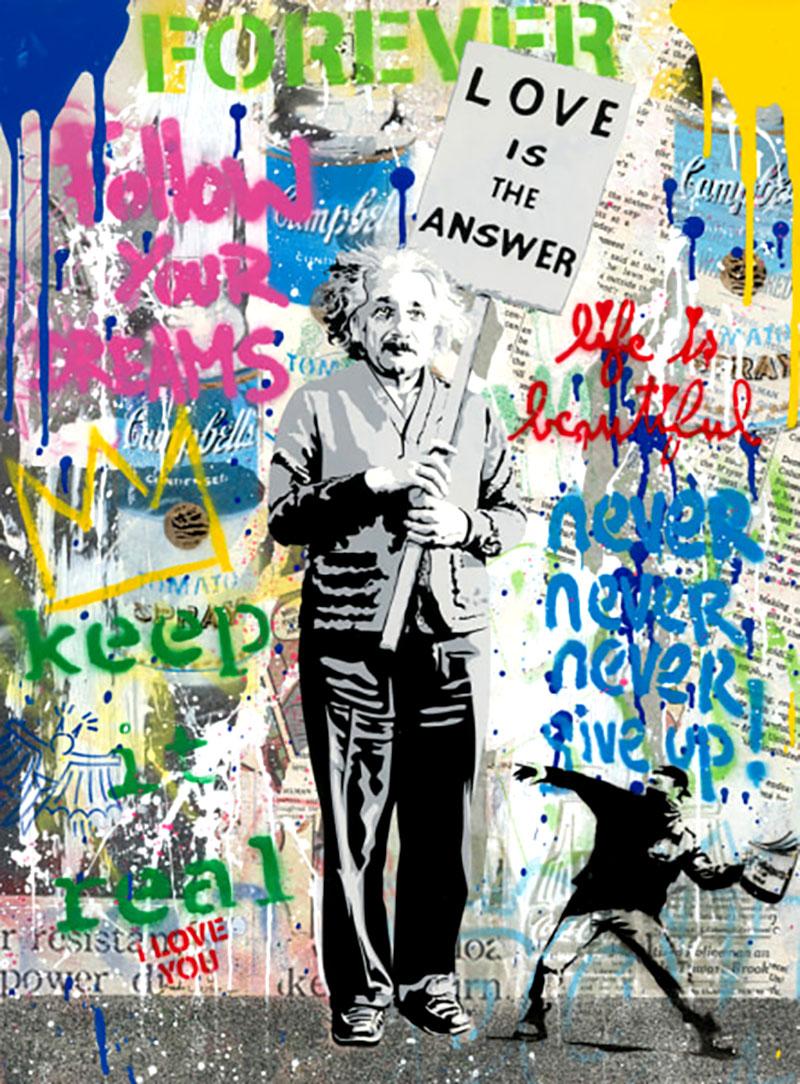Mr. Brainwash Figurative Print - Einstein