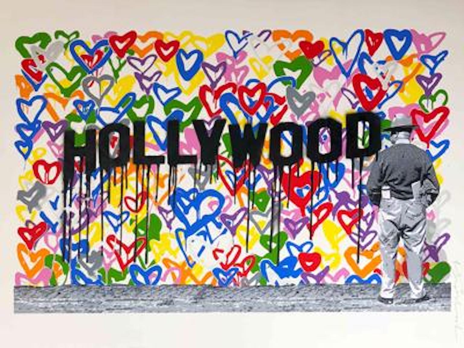"Hollywood" Hollywood; 2016; Silkscreen and stencil on paper; 22 1/2 x 30  - Print by Mr. Brainwash