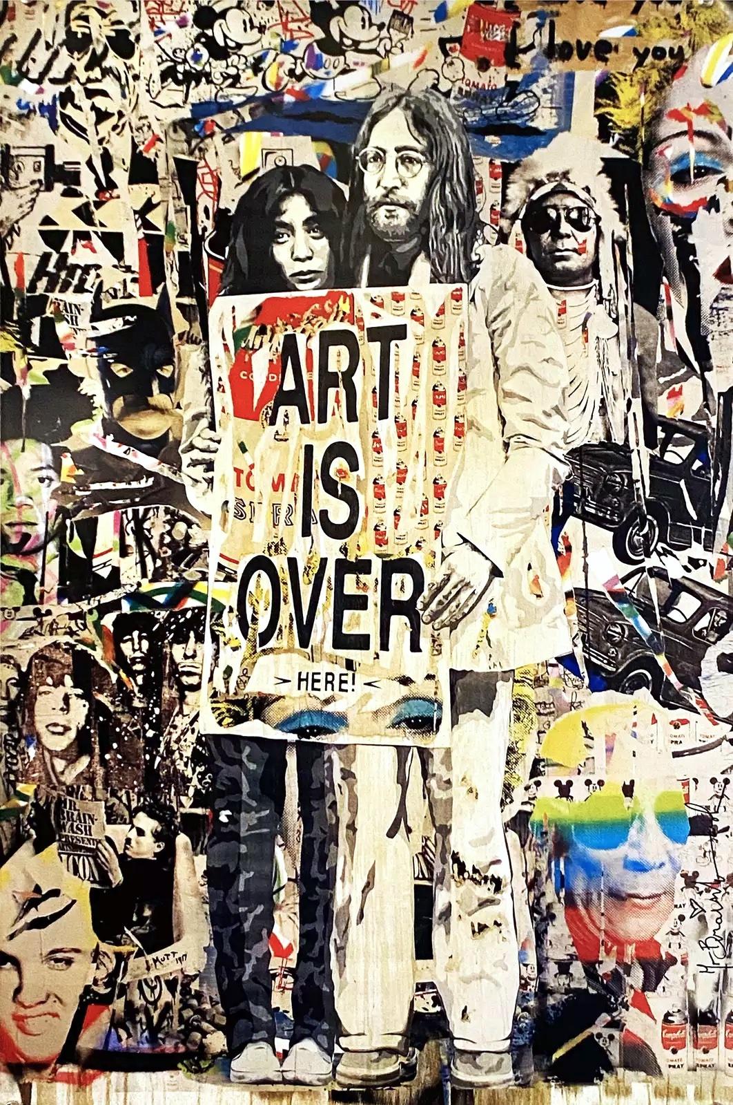 John Lennon & Yoko Ono "Art is Over" rare poster from the famed ICONS exhibition