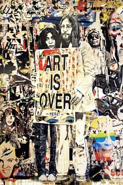 John Lennon & Yoko Ono "Art is Over" rare poster from the famed ICONS exhibition